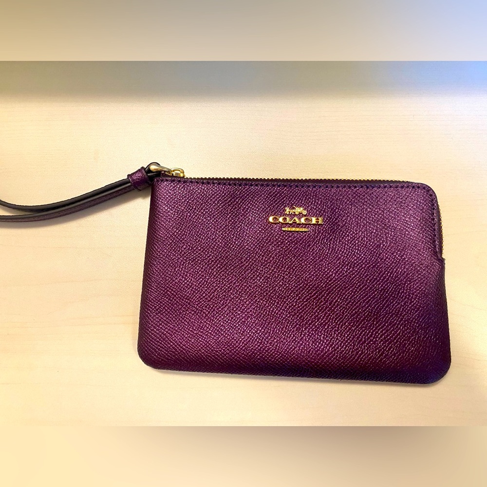 Coach Metallic Purple Wristlet